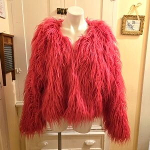 Wild Fable Vibrant Pink Teddy Jacket Sz XXL